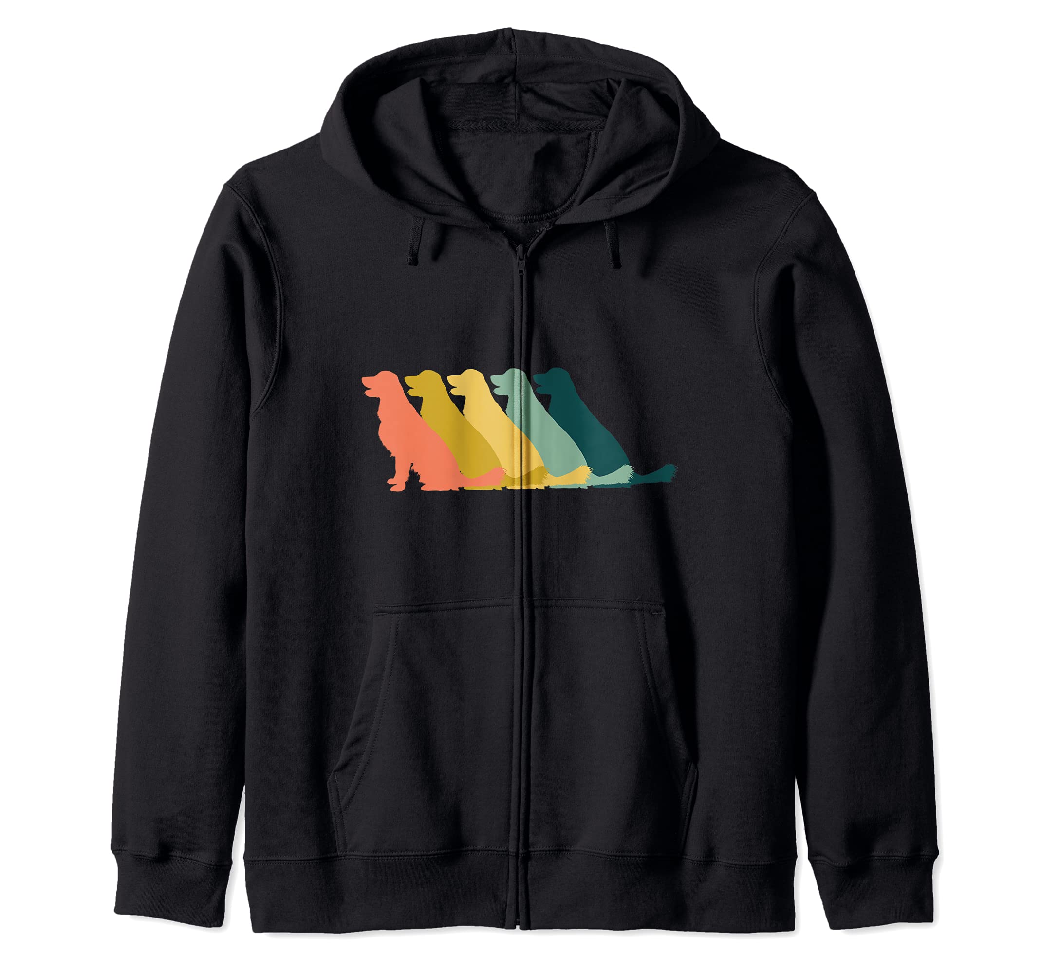 Retriever Dog Retro Pop Art Zip Hoodie