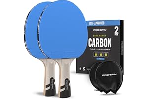 PRO SPIN PRO-SPIN Ping Pong Paddles - Professional Level Table Tennis Rackets with Carbon Fiber for Superior Control | 7-Ply Blade, Premium Rubber, 2.0mm Sponge