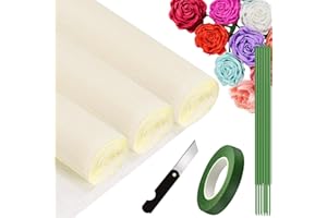 VNAKER Crepe Paper Roll (9.8Inch x 8.2Ft/3Rolls), Crepe Paper for Valentine's Mother's day Birthday Wedding Party Decoration 