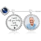 Ohmique Bouquet Charms for Wedding Memory - Something Blue Gift For Bride, Wedding Bouquet Photo Charms Silver, Something Blue Before I Do Bridal Gift DIY Photo Pin Making Kit Bride Daughter Flowers