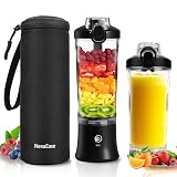 Portable Blender Personal Juicer for Shakes and Smoothies - 20 OZ Electric Protein Shaker Bottle with Insulated Sleeve, Travel Lid, USB-C Rechargeable - Mini Small Blender Cup for Kitchen, Office, Gym