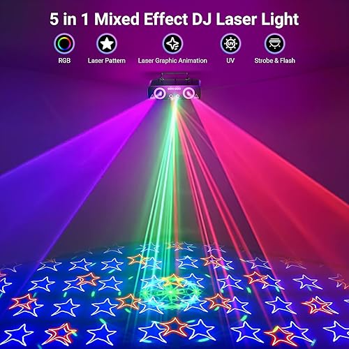 DJ Laser Light in 1, 3D Animated Graphics Lazer DJ Lights with