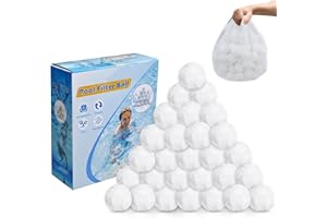 KBJALQ 3.1 Lbs Pool Filter Balls for Sand Filter,Reusable Eco-Friendly Sand Filter Balls Equals 100 lbs Pool Filter Sand (3.1 Lbs,White)
