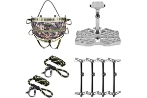 UIIHUNT Full Mobile Tree Saddle Hunting System Kit: Includes Platform, Saddle, Sticks, Rope, Multiple Parcel Shipments