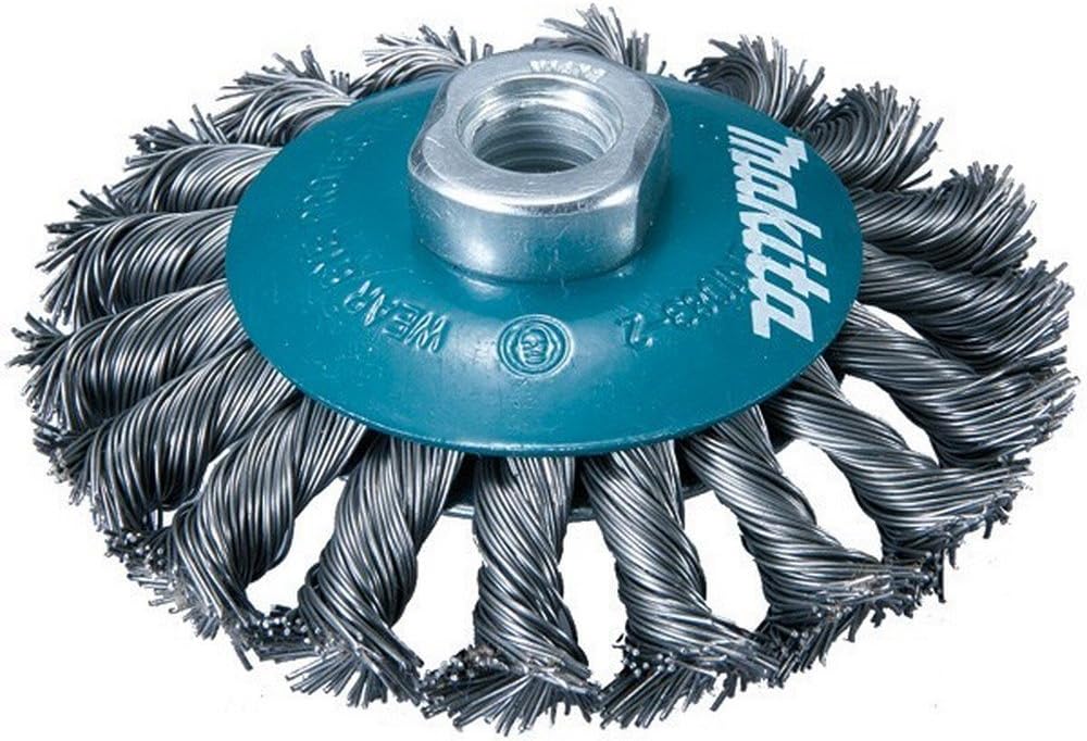 Spazzola Metallica A Tazza Annodata Makita D-77497, 75 Mm X M14, Per Smerigliatrici 115/125 Mm, Filo Inox