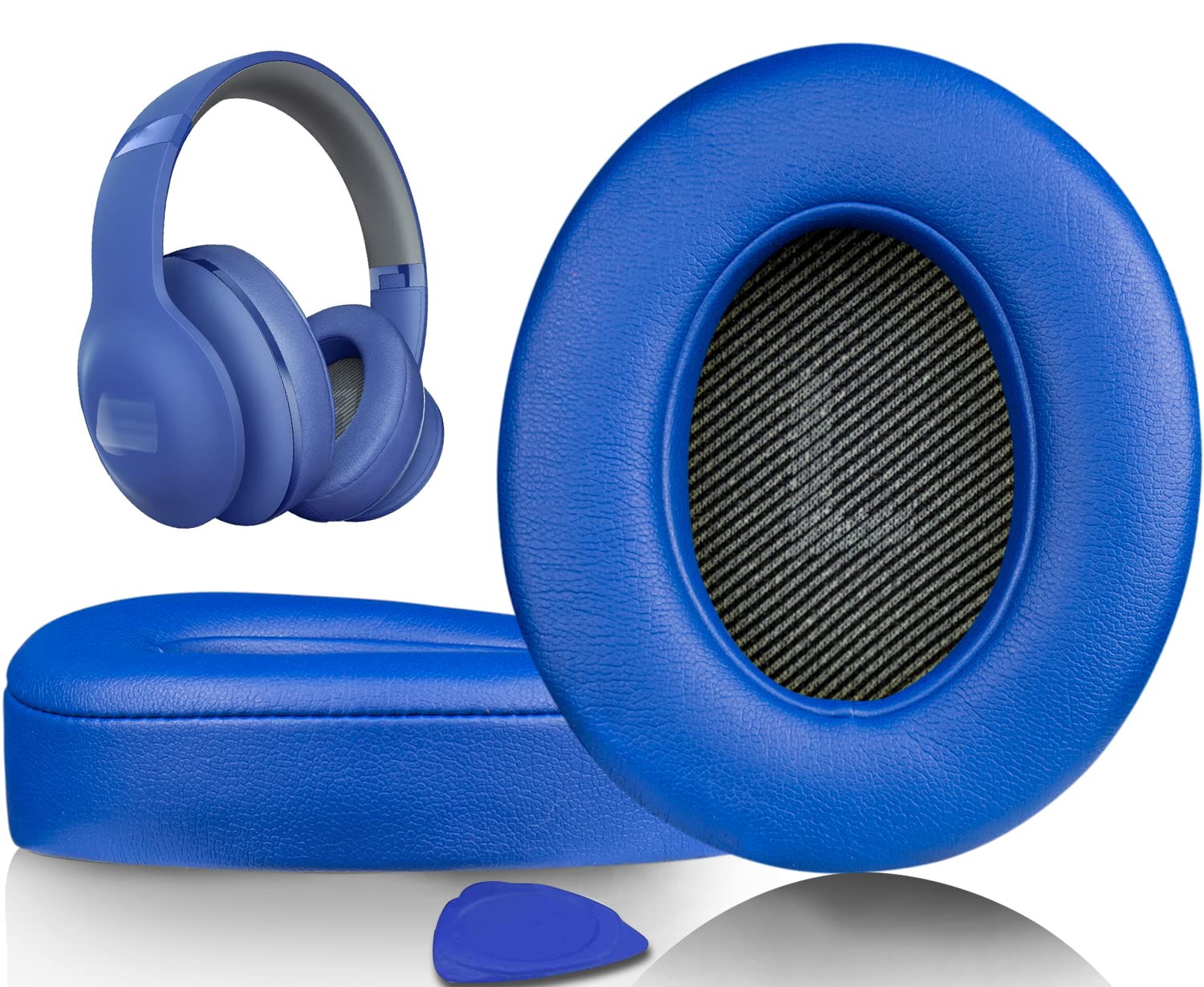 SOULWIT Ear Pads Replacement for JBL Everest 700 (Model: V700BT) Headphones, Earpads Cushions with High-Density Noise Isolation Foam, Softer Protein Leather - Blue