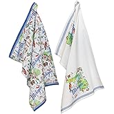 Boston International Tea Towels Rosanne Beck State Collection Set of 2 Soft & Absorbent Reusable Cotton Dish Cloths, 28" x 18", Michigan