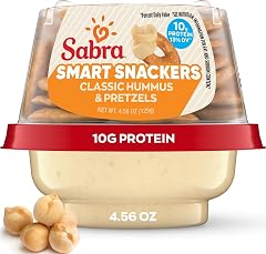 Sabra Snackers Classic Hummus with Pretzels - 10g Protein Snack | Individual Hummus Cup for On the Go Snack Packs - Dairy-Fre