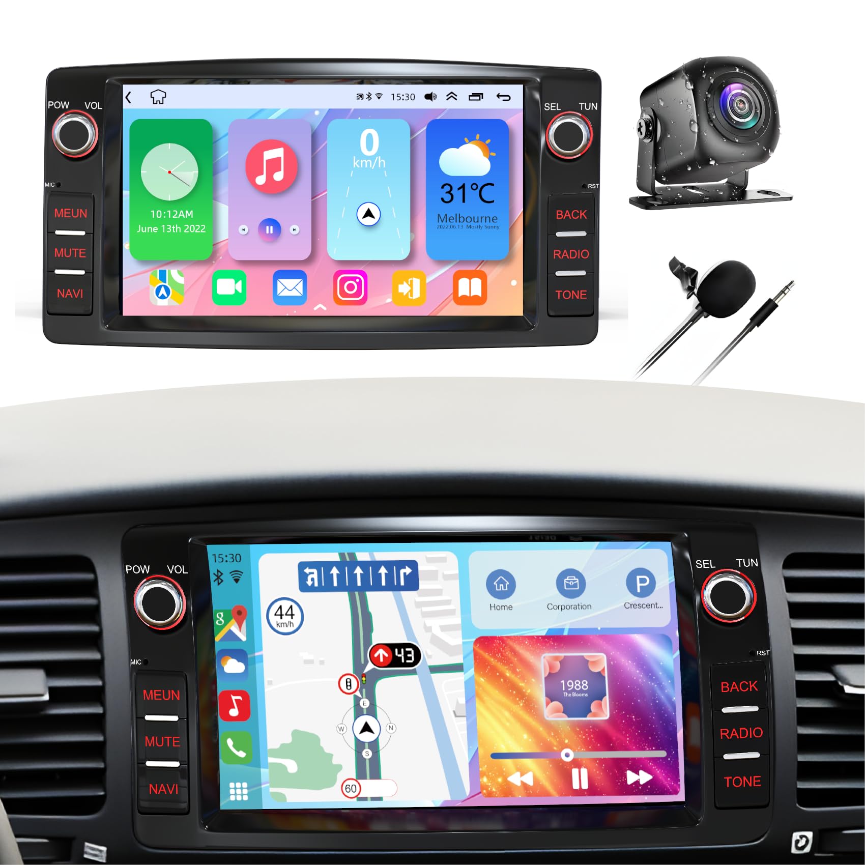 Photo 1 of 4+64G Android 14 Car Radio for Toyota Corolla E120 2000-2006 Support Wireless Carpaly&Android Auto, 7 Inch IPS Touch Screen, Android Stereo for Corolla with Bluetooth/WiFi/GPS/FM/SWC/Backup Camera