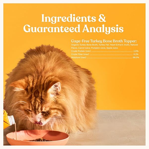MADE BY NACHO BONE BROTH CAT FOOD TOPPER FOR HYDRATION AND PICKY EATERS – ADD PROTEIN AND FLAVOR TO YOUR DRY CAT FOOD – SUPPORTS OPTIMAL NUTRITION, DIGESTION, SKIN & COAT, 11 OZ. TURKEY