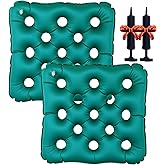 Waffle Cushions for Pressure Relief, Inflatable Seat Cushion for Prolonged Sitting, Wheelchair Cushion for Pressure Sore, Ideal Car Seat Cushion, Airplane Cushion for Long Flights with Inflatable Pump