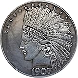1907 Morgan Indian Head Ten Dollars Coin,Great American Commemorative Old Coins, Uncirculated Morgan Dollars,Discover History
