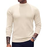 COOFANDY Mens Mock Turtleneck Sweater Lightweight Knitted Pullover Sweaters | Long Sleeve Knit Shirts, Stretchy Sweater, Slim Fit Pullovers for Layering, Fall Winter, Casual Everyday Wear