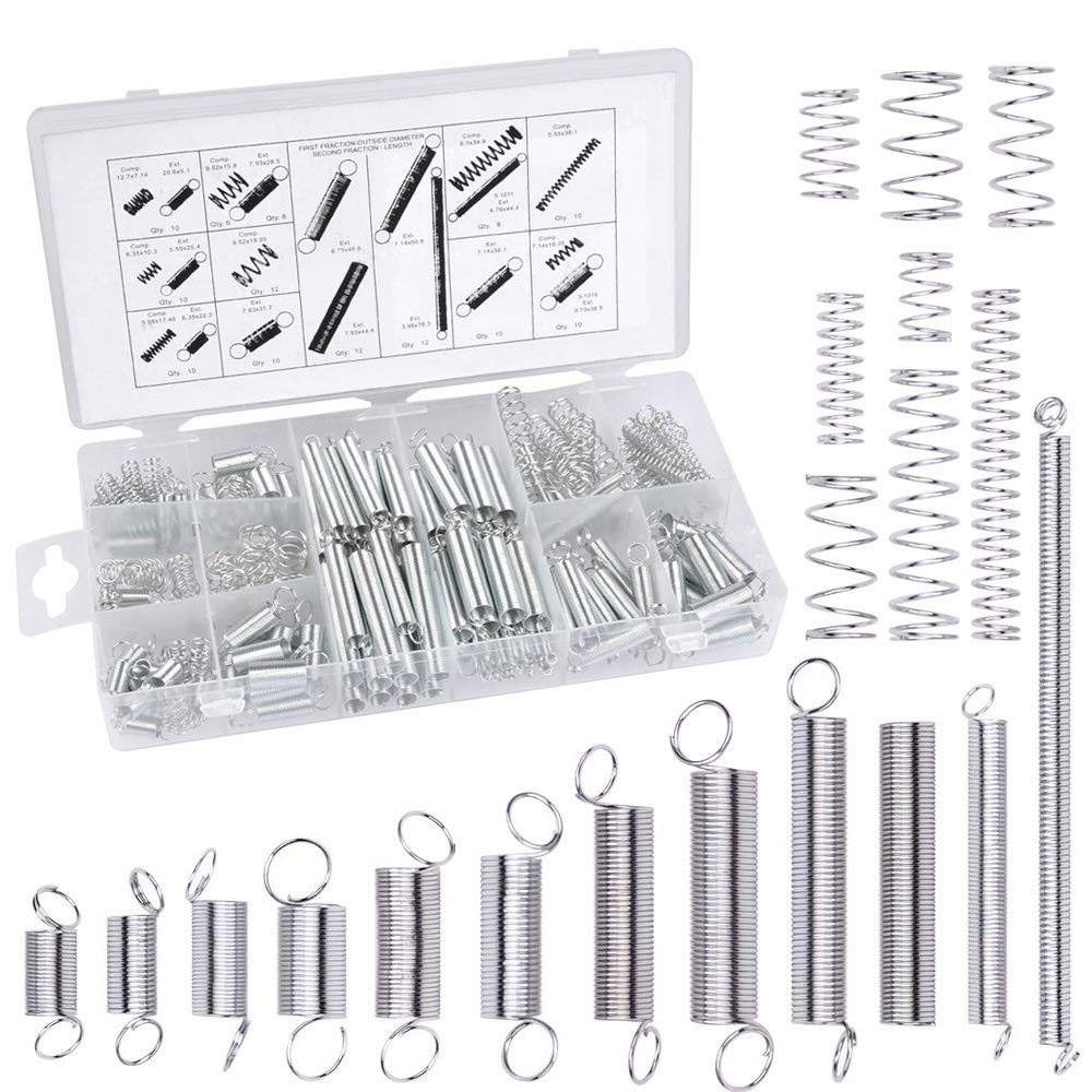 Gobesty Compression and Extension Spring Assortment, 200 Pieces In a ...