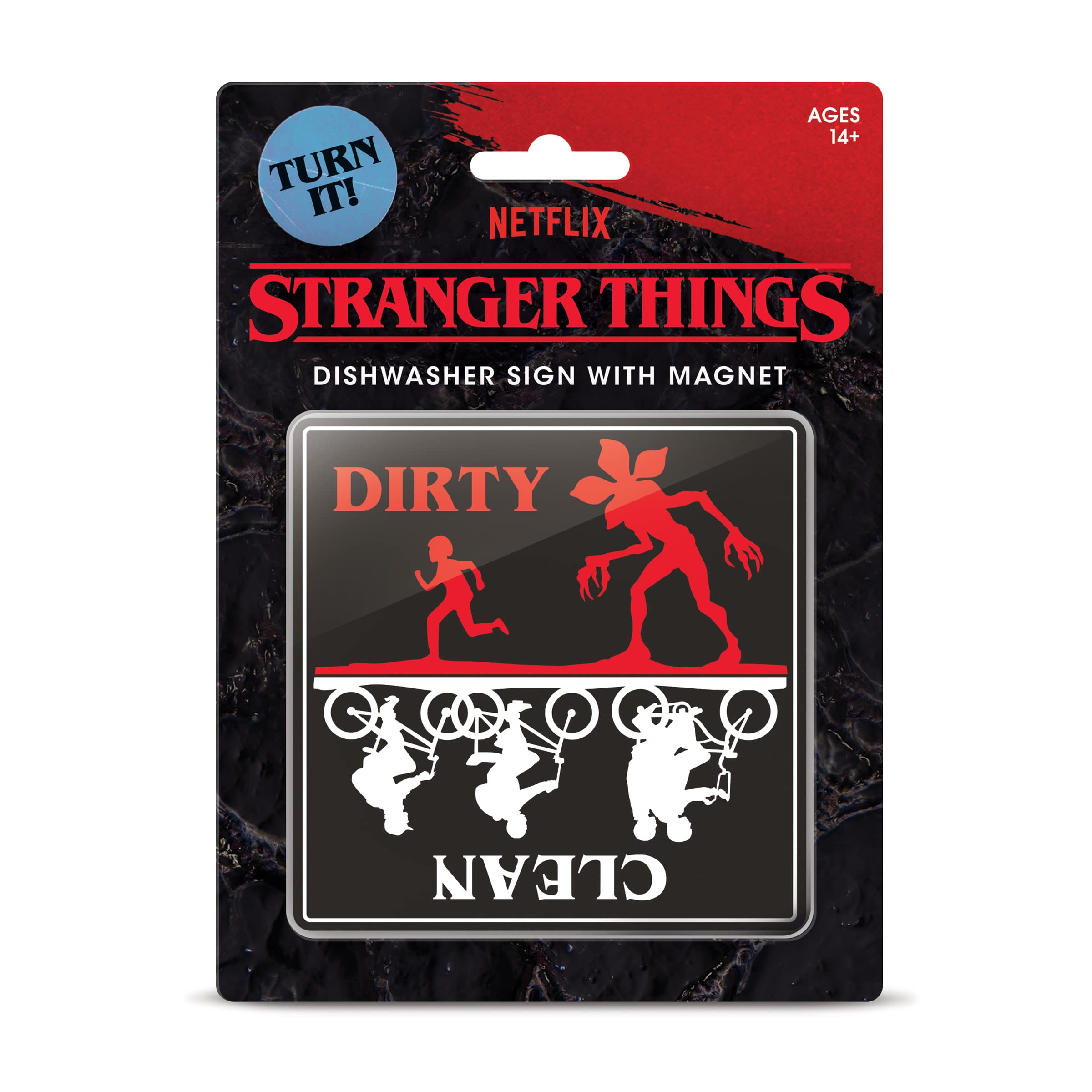Genuine Fred Genuine Fred Stranger Things, Magnetic Dishwasher Sign, CLEAN/DIRTY, Multicolor