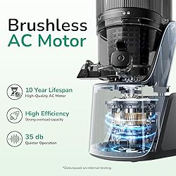 Canoly C16 Cold Press Juicer, 6" Extra Wide Feed