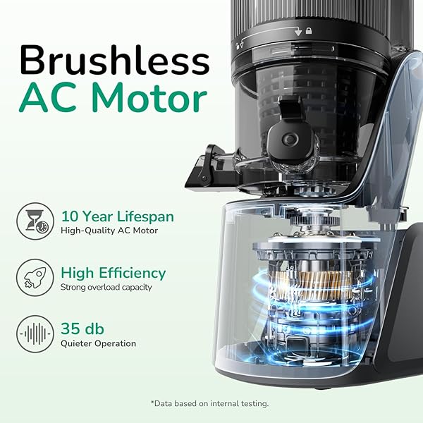 CANOLY C16 COLD PRESS JUICER, 6″ EXTRA WIDE FEED CHUTE, 3-IN-1 STRAINERS (JUICE & SORBET & NUT MILK), POWERFUL AC BRUSHLESS MOTOR, SELF PRECUT SYSTEM, JUICER MACHINES WITH BPA-FREE (SPACE GRAY)