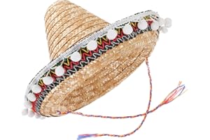 SAFIGLE Mexican Straw Hat Wide Rim Lightweight Festival Party Hat for Men Women Summer Mexican Sombrero for