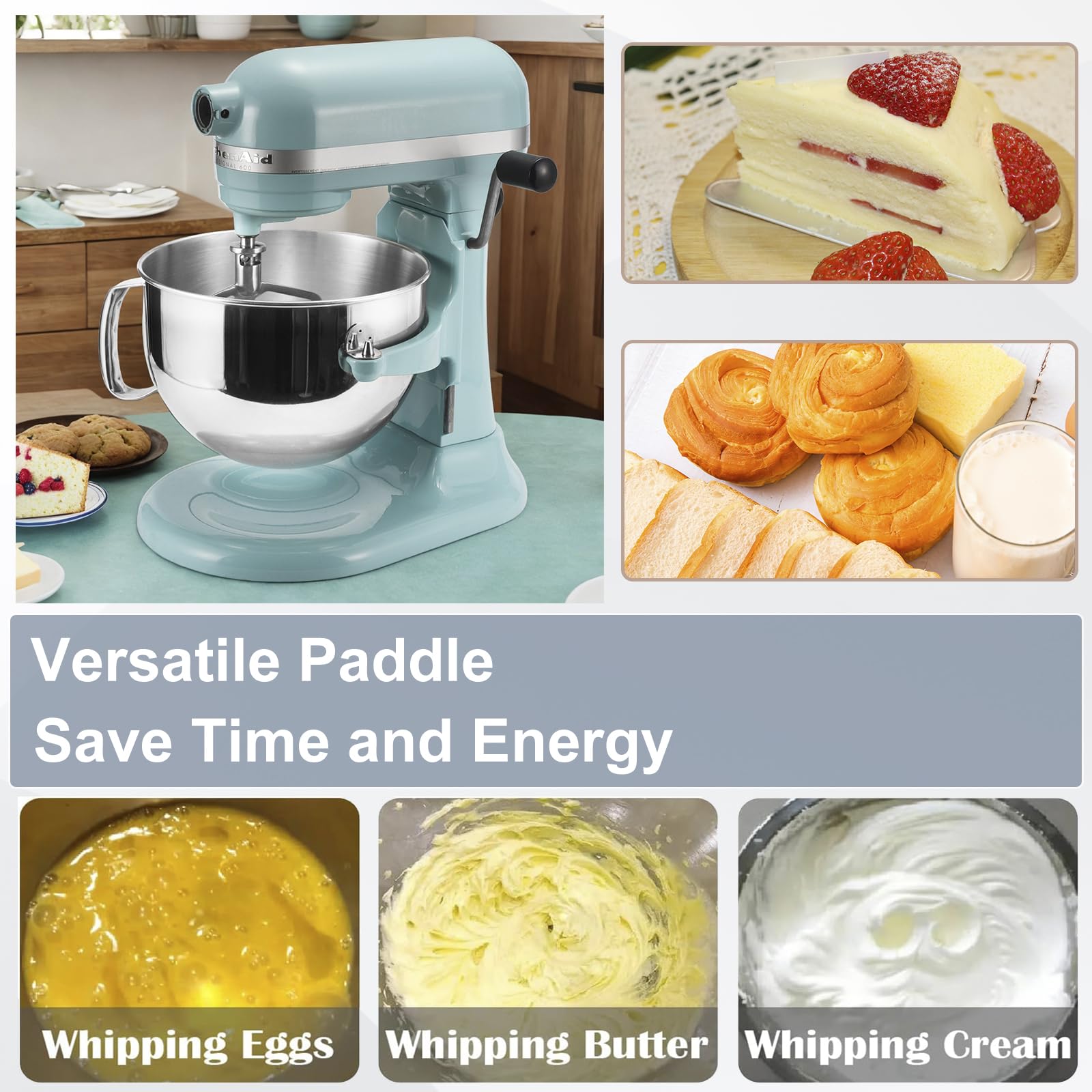 KN256WW Stainless Steel Whisk Attachment for KitchenAid 6 Quart Bowl-Lift Stand Mixer 6-Wire Whip Attachment for Kitchen Aid Accessories