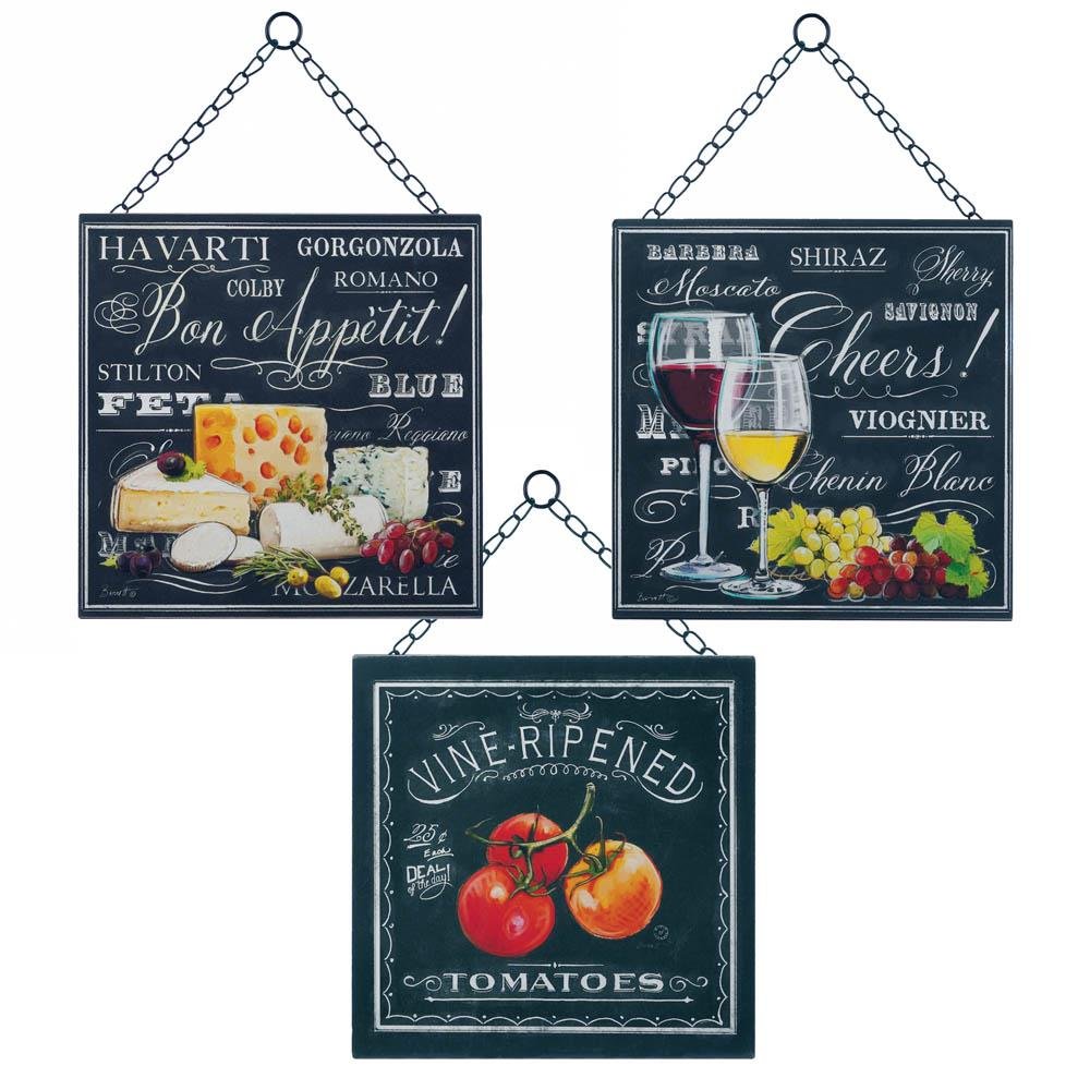 Zings & Thingz 57073947 Delicious Designs Wall Decor Trio, Blue