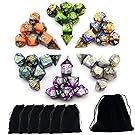 Smartdealspro 6 x 7 Sets(42 Pieces) Two Colors Polyhedral Dice with Free Pouches for Dungeons and Dragons DND RPG MTG Table Games D4 D8 D10 D12 D20