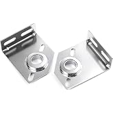 Garage Door Spring Center Bearing Brackets, 3-3/8 Inch Wall Offset, Pair | 12-Gauge Galvanized Steel, Torsion Anchor Bracket for 1" Shafts, Residential Use
