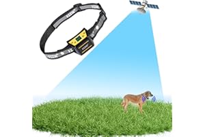 Plkm Dog Wireless Fence GPS Pet Fence Electric Containment System, Adjustable Control Range Warning Strength, Wireless Charging Wireless GPS Dog Fence, Fully Sealed Waterproof Collar Receiver