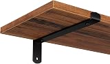 SONGMICS Set of 2 Floating Shelves, Retro Style 60 x 20 x 7 cm LWS04NB view 5