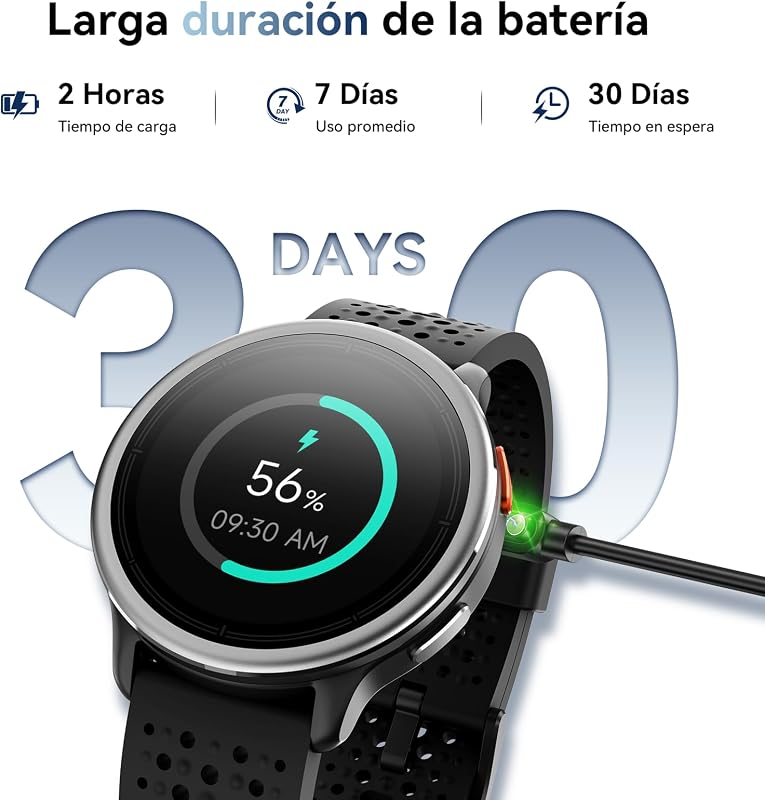 Relógio inteligente masculino de 1,27" Relógio inteligente feminino Tiras redondas 2, monitor de sono Funções de saúde e fitness 120+ Modos desportivos 3ATM Impermeável para iPhone/Samsung/Android Preto — foto 7 de 8