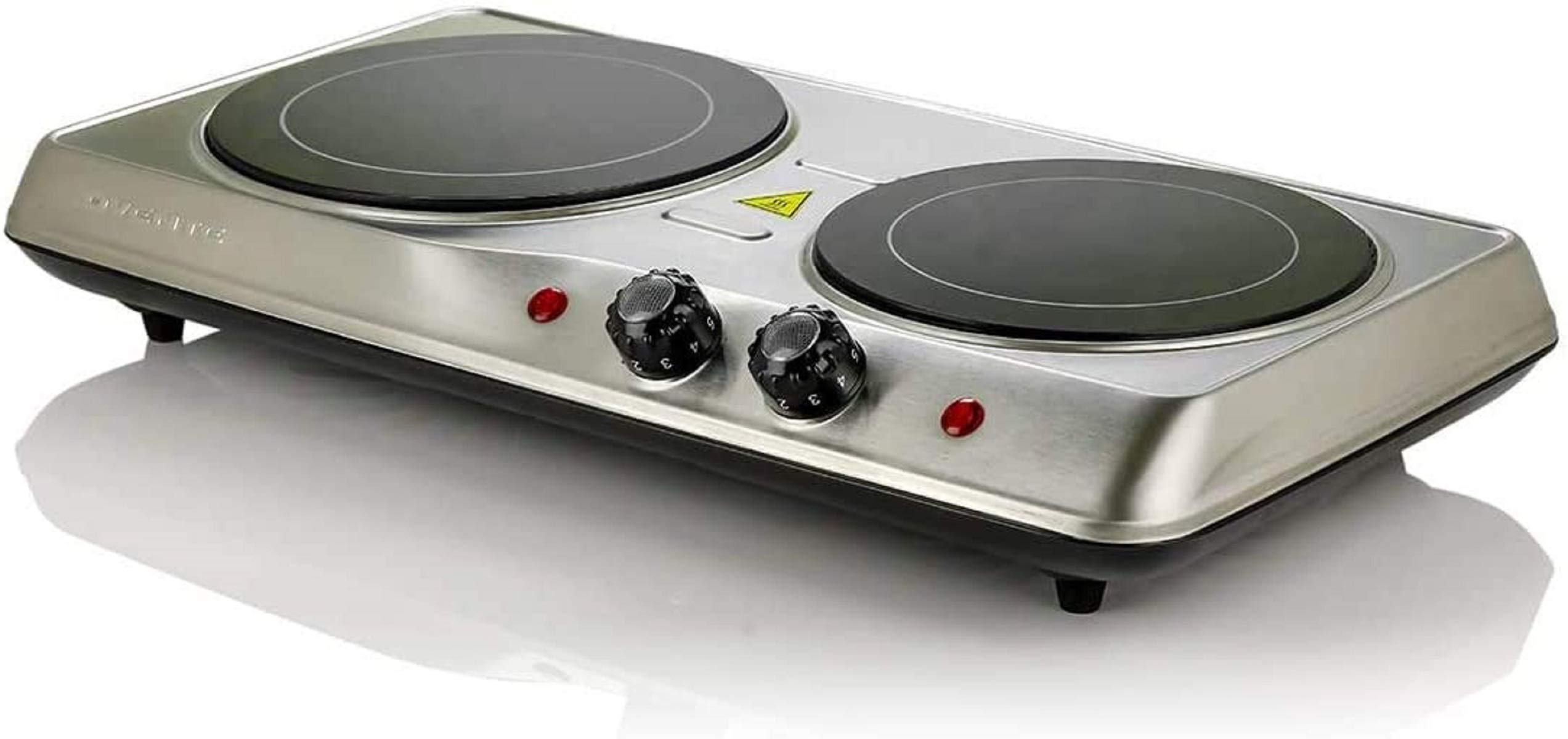 A Hot Plate Of An Electric Oven Ovente 1700W Double Hot Plate Electric Countertop Infrared Stove 6.5