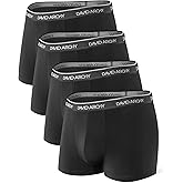 DAVID ARCHY Mens Trunks Underwear Soft Breathable Rayon Made from Bamboo Trunk No Fly Pouch