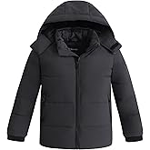 wantdo Boys' Winter Coat Puffer Jacket Waterproof Coat Hooded Zip Up
