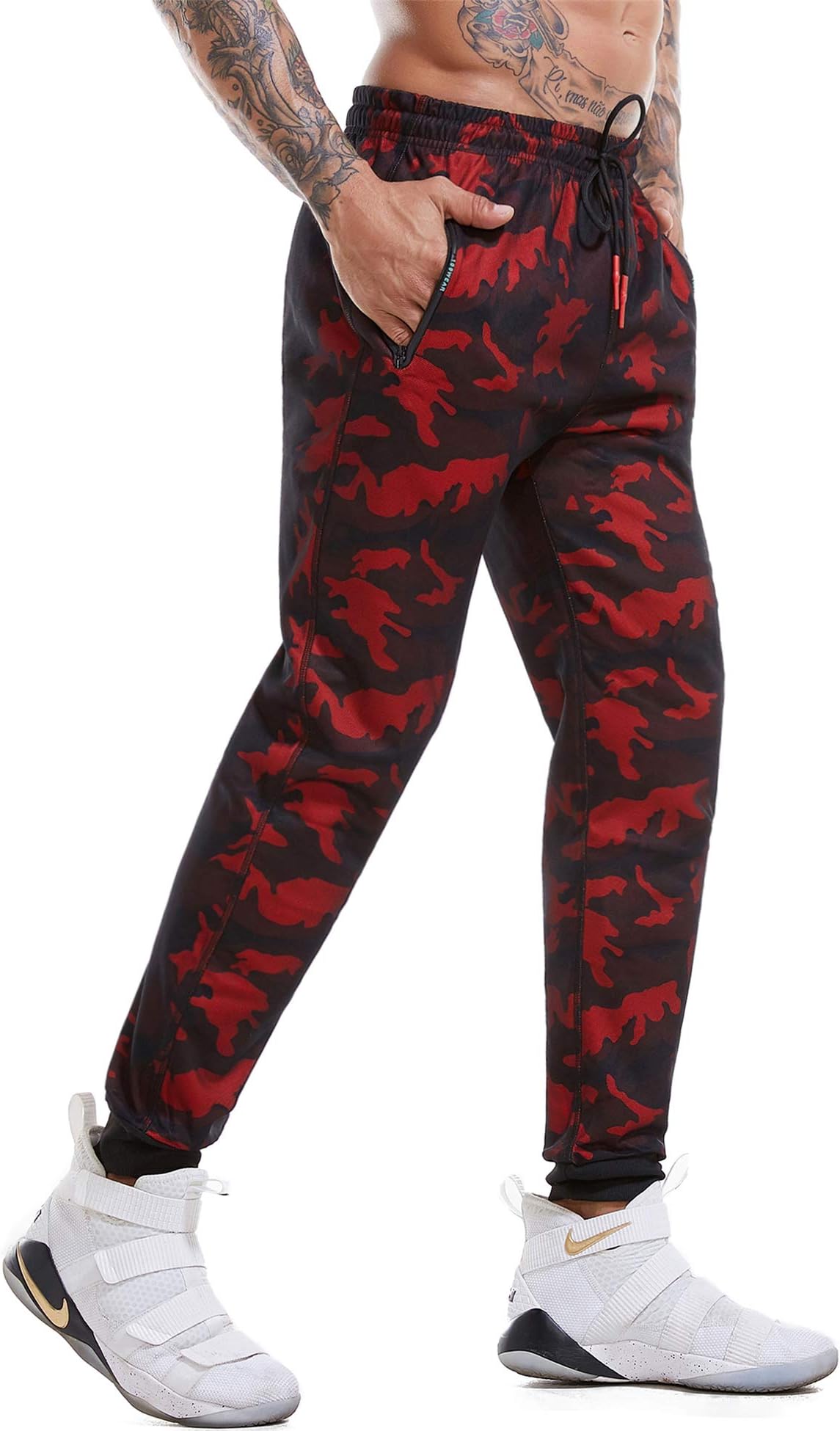 MAKEIIT Men's Drawstring Camo Joggers Pants Training Pants Exercise Pants Sport Sweatpants