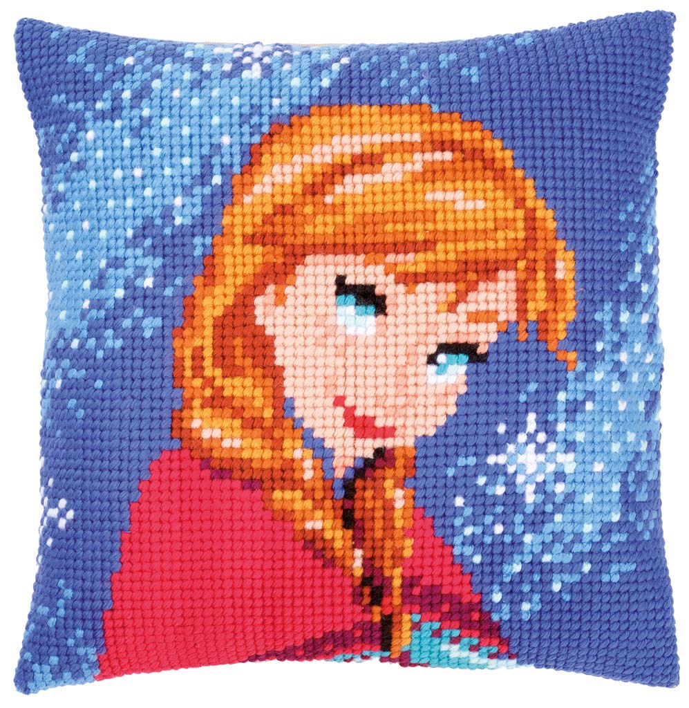 Vervaco Anna Cross Stitch Cushion Kit, Multi-Colour