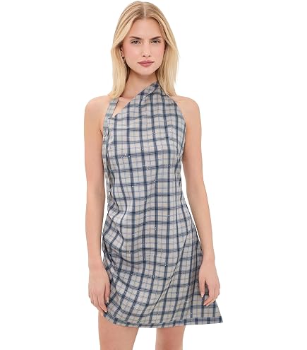 lioness grey dress Women's Voyage Mini Dress, Ash Plaid, XS at Amazon Women's Clothing store Summersale2024