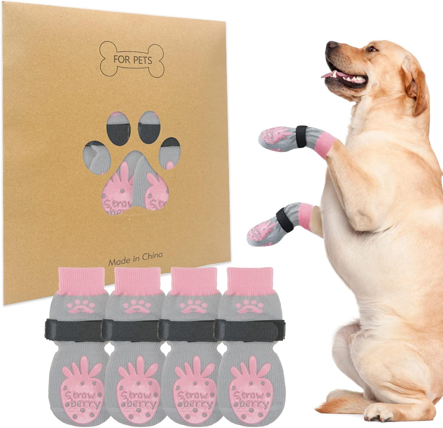 BEAUTYZOO Non-slip Dog Socks for Hardwood Floors, Small, Medium and Large Seniors and Old Dogs, Paw Pads 2 Pairs - Traction Control Non-Slip Puppy Socks Prevent Licking, — image 1