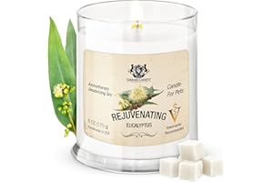 GERRARD LARRIETT AROMATHERAPY PET CARE Pet Odor Eliminator Candle Rejuvenating Eucalyptus Scented Candle, Calming Candles Aromatherapy for Home Decor, Soy Wax Pet Candles Odor Eliminator for Animal Lover, Aromatherapy by Gerrard Larriett