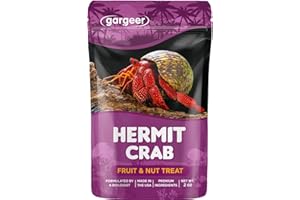 Gargeer Hermit Crab Fruit and Nuts Treat. Non-GMO Yummy Premium Ingredients, to Meet All Nutritional Needs. 2oz Granular Textured ‘Surprise Your Crab’ Meal. Enjoy!