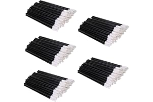 EVERMARKET(TM) 500 Pieces Disposable Lip Brushes Lipstick Gloss Wands Applicator Makeup Tool Kits, Black