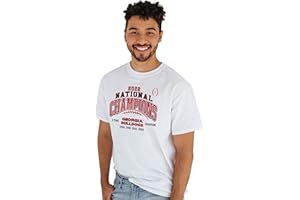 Blue 84 Men's NCAA Officially Licensed Georgia Bulldogs National Champs T-Shirt 2022-2023 Laces White
