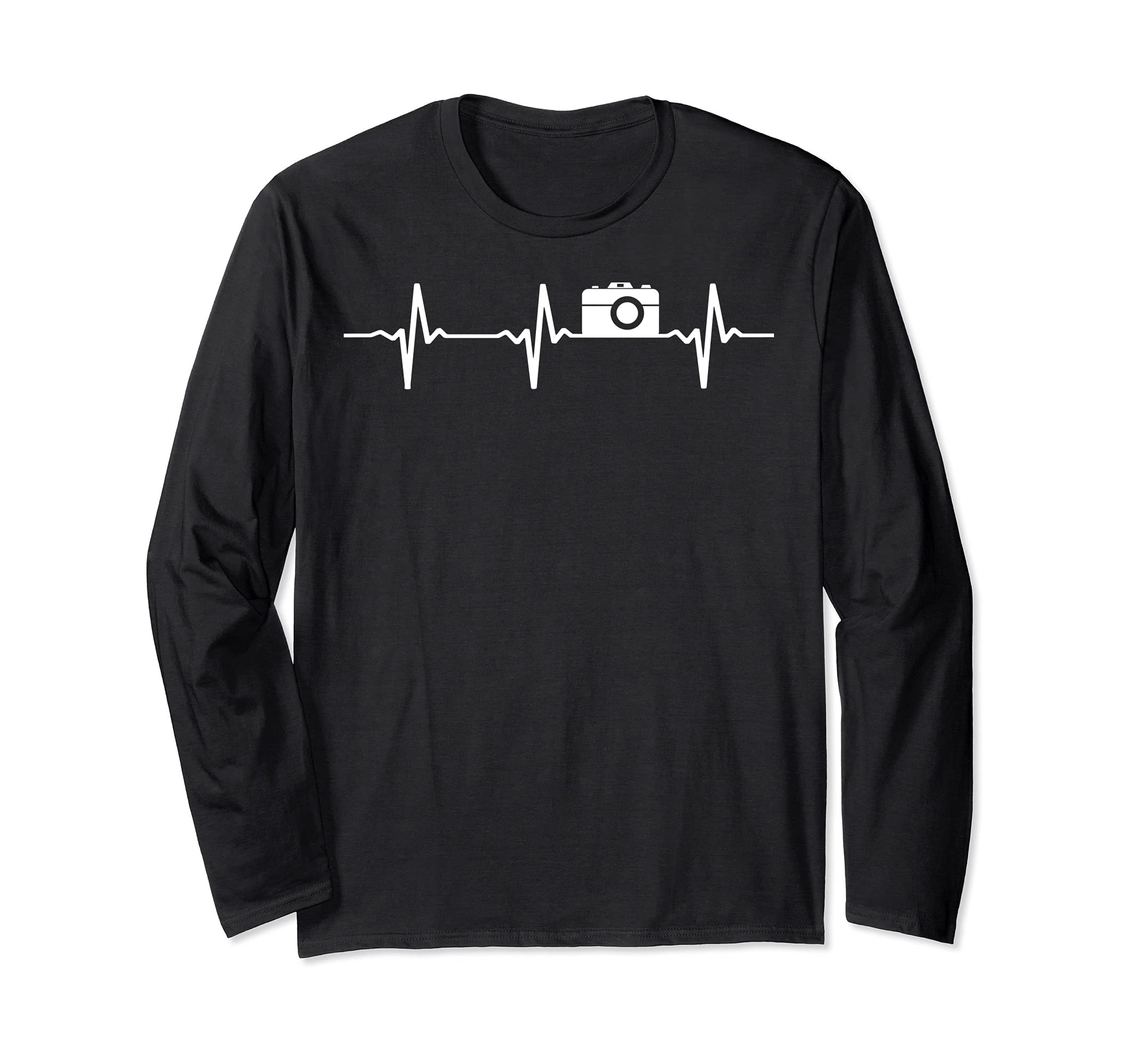 photographers camera heartbeat frequency photography lovers Long Sleeve T-Shirt