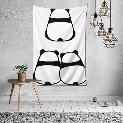 Amazon Co Jp パンダ 後ろ姿 タペストリー おしゃれ壁掛け インテリア ウォールデコ 装飾品 多機能 布ポスター部屋 間仕切り 窓カーテン 個性ギフト 母の日 お店 部屋 窓の飾り ホーム キッチン