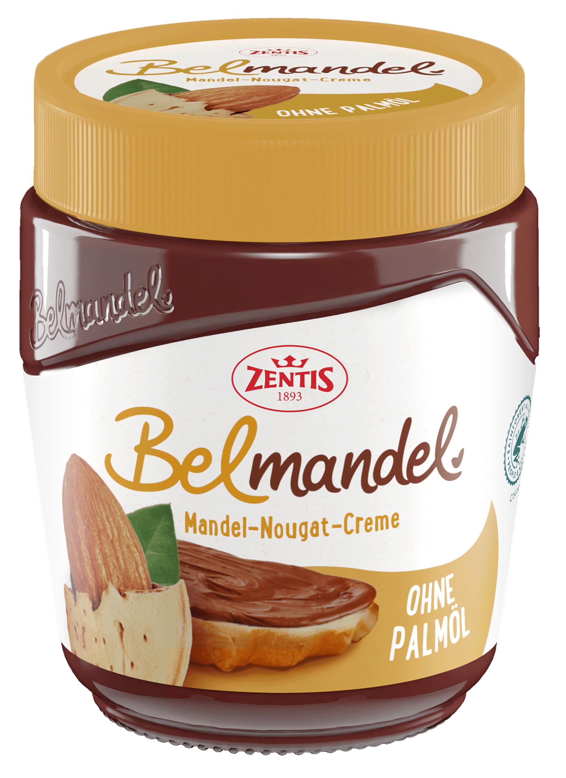 Zentis Belmandel feine Mandel-Nougat-Creme ohne Palmöl, 300g