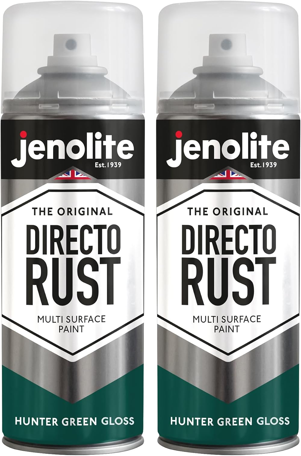 Jenolite Directorust Hunter Green Gloss Spray Paint 2x400ml RAL 6028