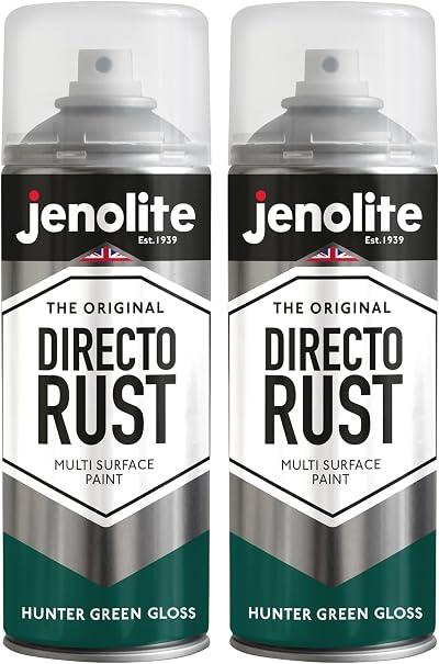 Jenolite Directorust Hunter Green Gloss Spray Paint 2x400ml RAL 6028