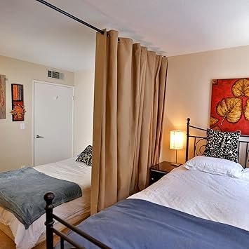 Roomdividersnow Khaki Room Divider Fabric Curtain 9ft Tall X 15ft