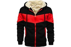 AIELVIN Men's Winter Fleece Thermal Jackets for Men Sherpa Lined Hoodies Warm Thick Jacket Outerwear