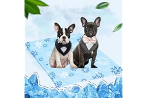 YIQ8 Dog Cooling Mat - Polymer Thermostatic Gel Pet Cooling Bed Mat Sleeping Pad - Waterproof, Materials Safe,Foldable, Easy Carry & Clean 20"x24" Sized for Medium Dogs (Under 25Lb)