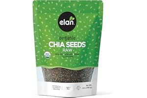 Elan Organic Chia Seeds, 8.8 oz, Natural Raw Black Chia Seeds, Plant-Based, Non-GMO, Vegan, Gluten-Free, Kosher, Gels Easily, Superfood