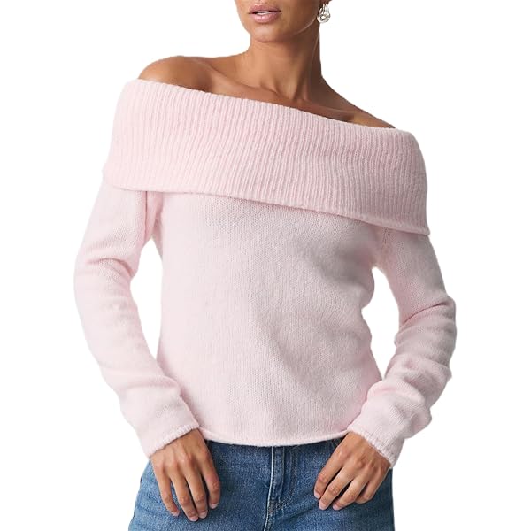 トップス thermal knit pullover ceauros Women's Cropped Sweater Long Sleeve Polka Dots